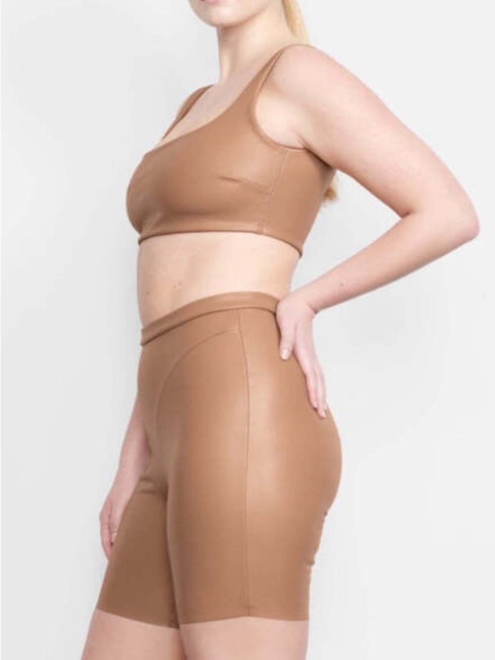 Skims Faux Leather Bralette Sienna Medium NWT